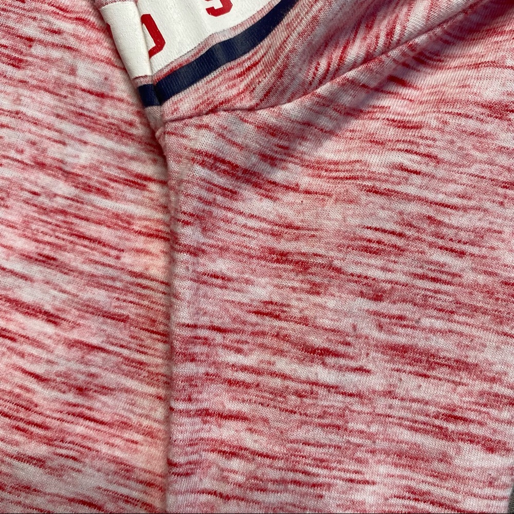 St Louis Cardinals V Neck Tee Womens Large Red Heather MLB 5th & Ocean - Picture 6 of 8